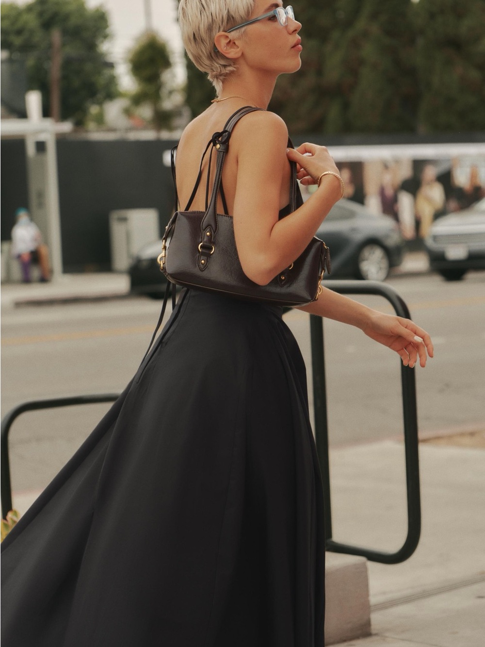 Zara Black Flowing Maxi Skirt